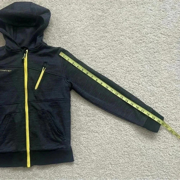 Obermeyer Ski Snowboarding Hoodie Sweatshirt 47001 Black Boy Sz Small Full Zip - Picture 9 of 16